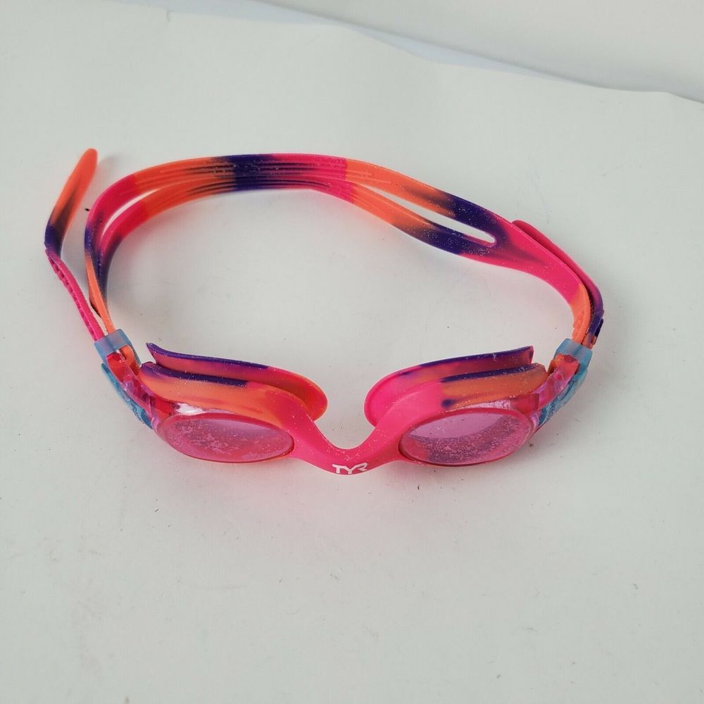 TYR Tie Dye Girls Swim‎ Goggles Pink Blue